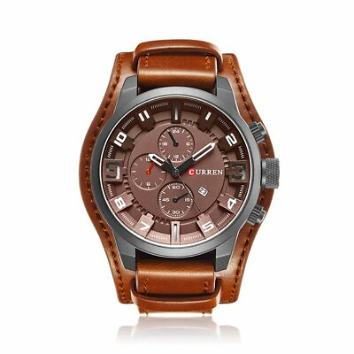 #ad CURREN 8225 Quartz Fashion Watch Leather Strap Analog Display $16.99