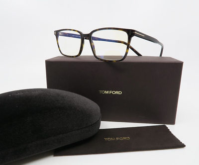 #ad Tom Ford TF 5802 B 052 New Tortoise Blue Light Block Eyeglasses 55mm with box