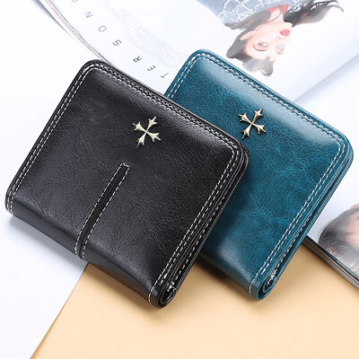 #ad Slim Women#x27;s Mini Wallet Small Clutch Bifold Leather Coin Purse Card Pocket Gift