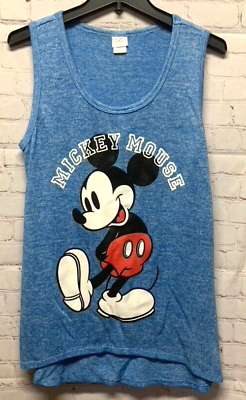 #ad Disney Mickey Mouse Sleeveless Tank Top Shirt Blue Large Women