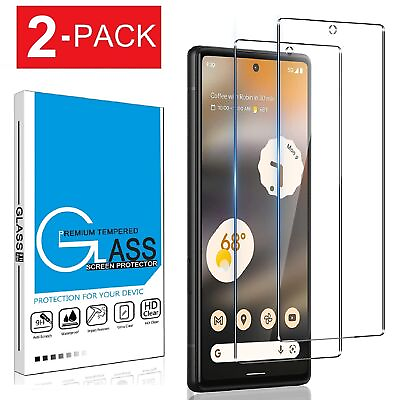#ad 2 Pack Tempered Glass Screen Protector Clear For Google Pixel 6a
