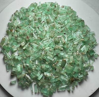 #ad 260 CT Light Green Panjshir Emerald Small Crystals Lot From Afghanistan