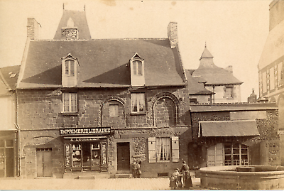 #ad France Dol de Bretagne Imprimerie et librairie ca.1885 vintage albumen print