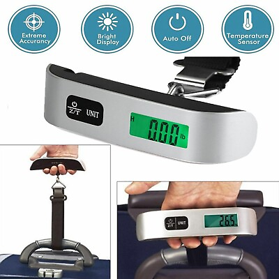 #ad 50kg 10g Portable Travel LCD Digital Hanging Luggage Scale Electronic Weight US