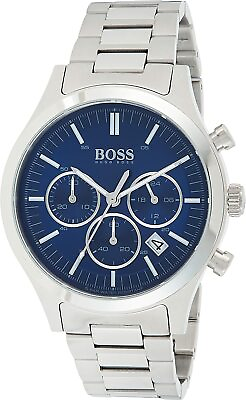 #ad Hugo Boss 1513801 Metronome Chronograph Man#x27;s Blue Dial Watch