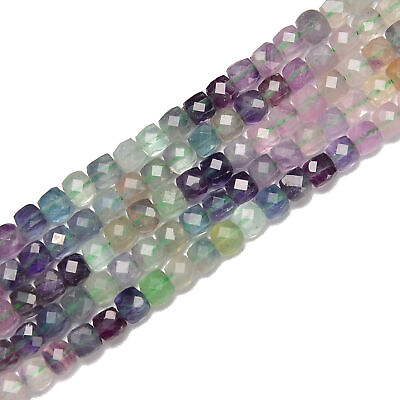 #ad Gradient Fluorite Faceted Cube Beads Size 4 5mm 15.5#x27;#x27; Strand 4 5mm