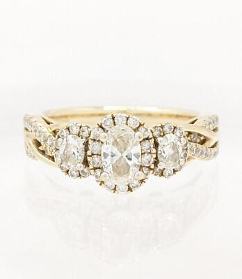 #ad 14K 6.1g Yellow Gold Diamond Engagement Split Shank Vine Woven Ring Size 6.5 $1063.05