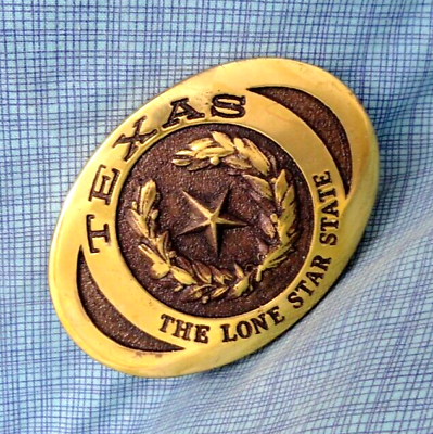 #ad Texas The Lone Star State Belt Buckle Registered Vtg 1977 Heritage Mint .SHY391
