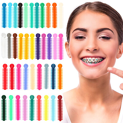 #ad NEW Dental Orthodontic Ligature Ties Elastic Rubber Bands Colors 1040 Pcs 10Wire