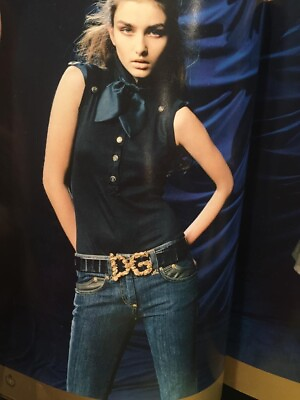 #ad Dolce amp; Gabbana Vintage Black Sleeveless Button Bandeau Bow Top F W 2006