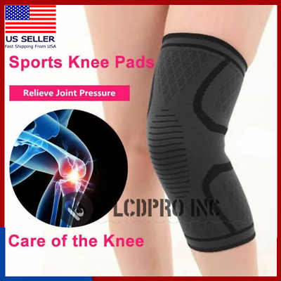 #ad Knee Sleeve Compression Brace Support For Sport Gym Joint Pain Arthritis Relief
