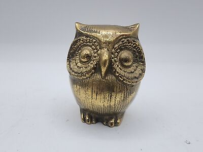 #ad Brass Owl Figurine Seiden 3 1 4” Tall