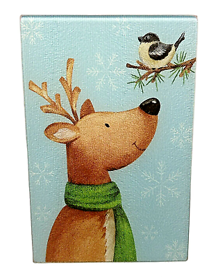 #ad Reindeer Bird 8quot;x12quot; Glass Cutting Board Christmas Tree Shops Holiday Kitchen