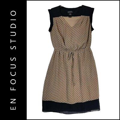 #ad En Focus Studio Women#x27;s Casual Formal Sleeveless Fit amp; Flare Dress Polka Size 4