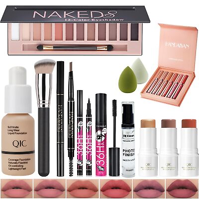 #ad All In One Makeup Kit Full Kit 3 Pcs Cream Contour Sticks12 Colors Eyeshado...