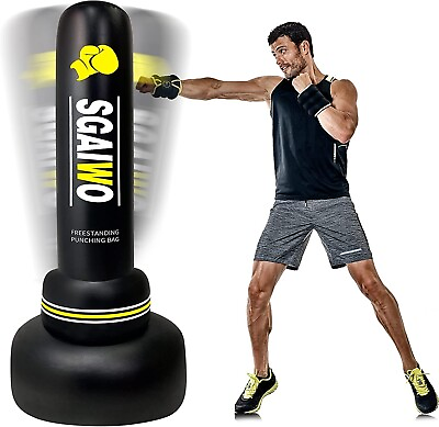 #ad Heavy Punching Bag Boxing Free Standing Fitness MMA Fitness Training Equipment