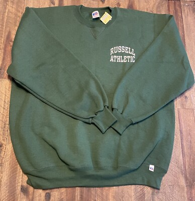 #ad Vintage Russell Athletic Sweatshirt Mens Crewneck Pullover Green XL *New*
