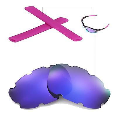 #ad Walleva Polarized Purple Vented Lenses And Rubber Kit For Oakley Split Jacket