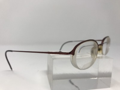 #ad Halston Eyeglasses H711 48 20 140 Metallic Readers Half Rimless I388