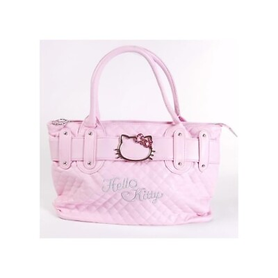 #ad Hello Kitty Quilted Faux Leather Shopping Bag Handbag Tote Purse Baby Pink
