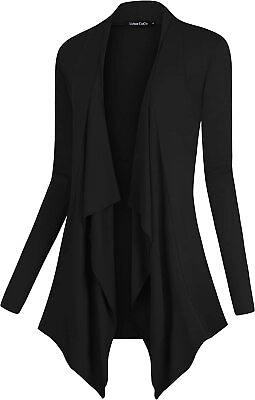 #ad Urban CoCo Women#x27;s Drape Front Open Cardigan Long Sleeve Irregular Hem