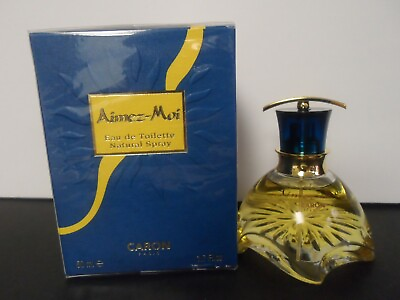 #ad Vintage Aimez Moi Caron EDT Spray 1.7 oz 50 ml New In Seal Box Blue Box