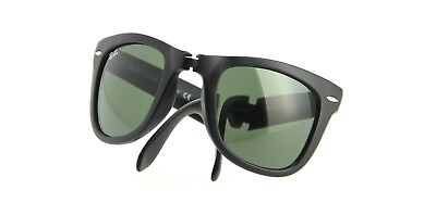#ad Ray Ban Folding Wayfarer Black 4105 601 Sunglasses 50mm Matte New
