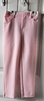 #ad Nannette Girl Pink and White Checkered Pants Size 6
