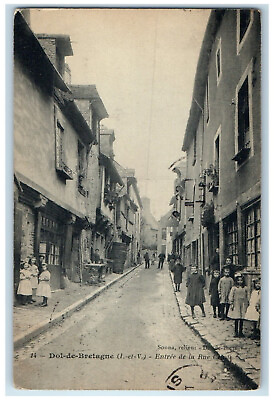 #ad 1910 Entrance From the Surrounded Street Dol de Bretagne France Postcard