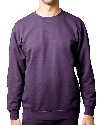 #ad Lazer Mens Crewneck Burnout Fleece Knit Sweatshirt Purple Size XL
