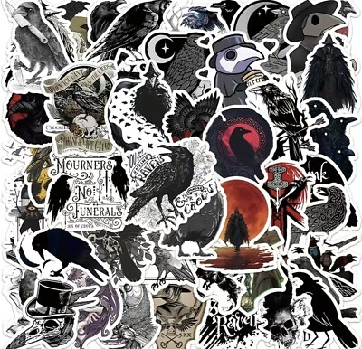 #ad 10pcs Gothic Plague Raven Stickers Scrapbooking Crafts Random Assortment
