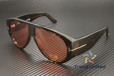 #ad Tom Ford FT1044 52S Plastic Dark Havana Bordeaux 60 mm Men#x27;s Sunglasses $237.97
