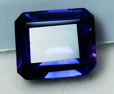 #ad Natural purple Tanzanite Emerald Shape 6 Ct Certified Loose Gemstone