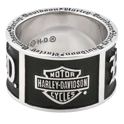 #ad NEW Genuine Harley Mens Ring Size 9.5 Bar amp; Shield Old English Script HDR0482 10