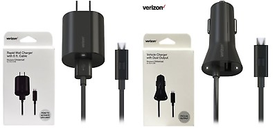 #ad Verizon OEM Micro USB Wall and Vehicle Charger with 6 ft. Cable and LED Light