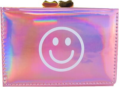 #ad Happy Face Wallet Girls Pink Wallet Happy Smile Wallet Y2K Aesthetic Wallet PU L