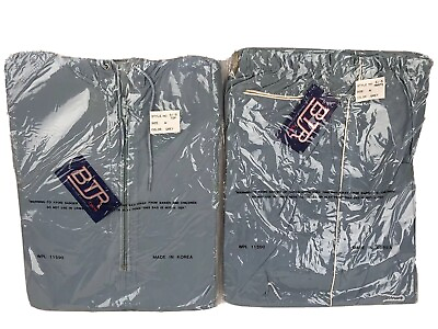 #ad Vintage Wind Suit Pants Jacket Rain David Peyser Sportswear BTR Medium Gray NWT $42.76