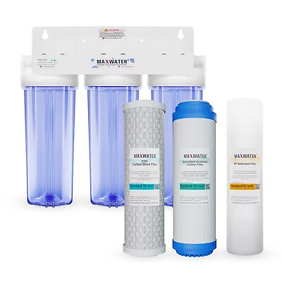 #ad Whole House Water Filter System 2.5quot; x 10quot; Three Stage Filtration 3 4quot; Inlet