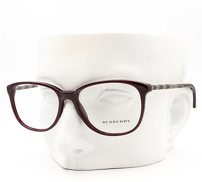 #ad Burberry B 2112 3265 Eyeglasses Glasses Dark Purple Plaid 52 16 140 w case