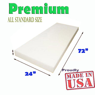 #ad High Density Seat Upholstery Foam Cushion Replacement Per Sheet 24quot; x 72quot; USA $39.99