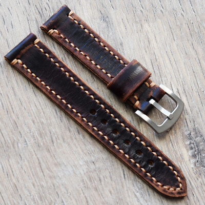 #ad Genuine Leather watch strap vintage distressed 18 26 mm Replacement wrist Band $19.99