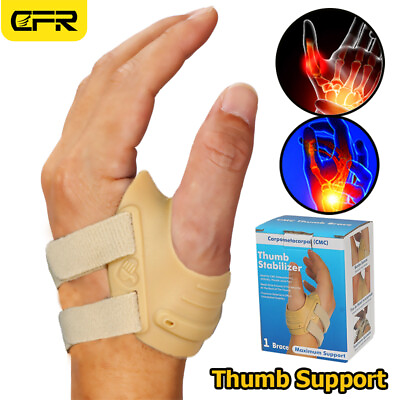 #ad 1 2 Pieces Thumb Support Brace CMC Joint Immobilizer Orthosis Tendonitis Relief