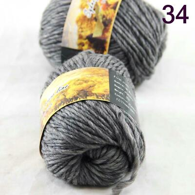 #ad AIPYARN 2BallsX50gr Chunky Hand Shawls Rainbow Wool Knitting Crochet Yarn 34
