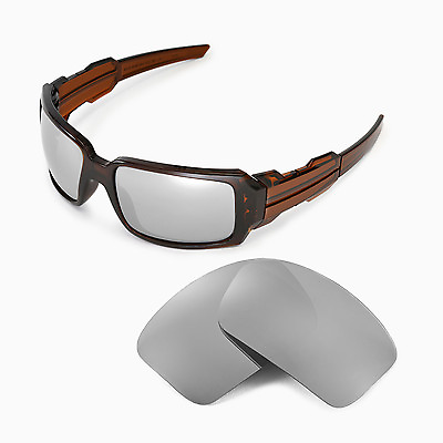 #ad Walleva Polarized Titanium Replacement Lenses For Oakley Oil Drum II Sunglasses