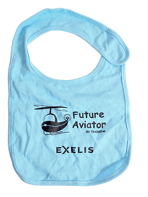 #ad Exelis Future Aviator In Training Blue Baby Bib New Unused