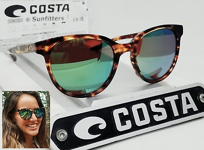 #ad COSTA DEL MAR tortoise green mirror ISLA polarized 580G sunglasses NEW IN BOX