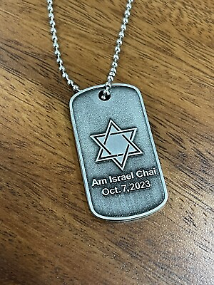 #ad Star of David Military Necklace Am Israel Chai Oct 7 2023