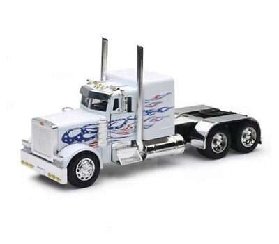 #ad Peterbilt Model 379 White New Ray SS 10641H 1 32 scale Diecast Model Toy C