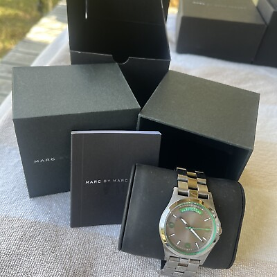#ad Marc By Marc Jacobs MBM3164 Silver With Green Accents NWT