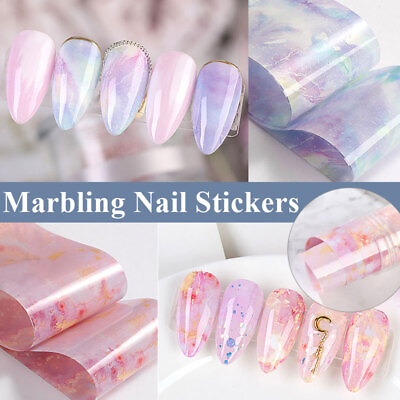 #ad Nail Art Transfer Foil Sticker Marble Amber Nail Decal Nail Starry Paper Wrap
